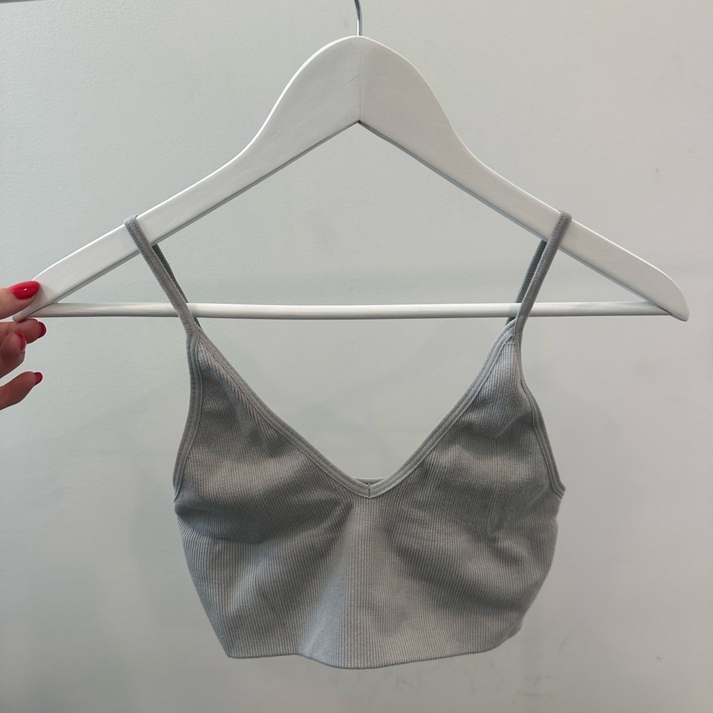 Gray Ribbed Bralette